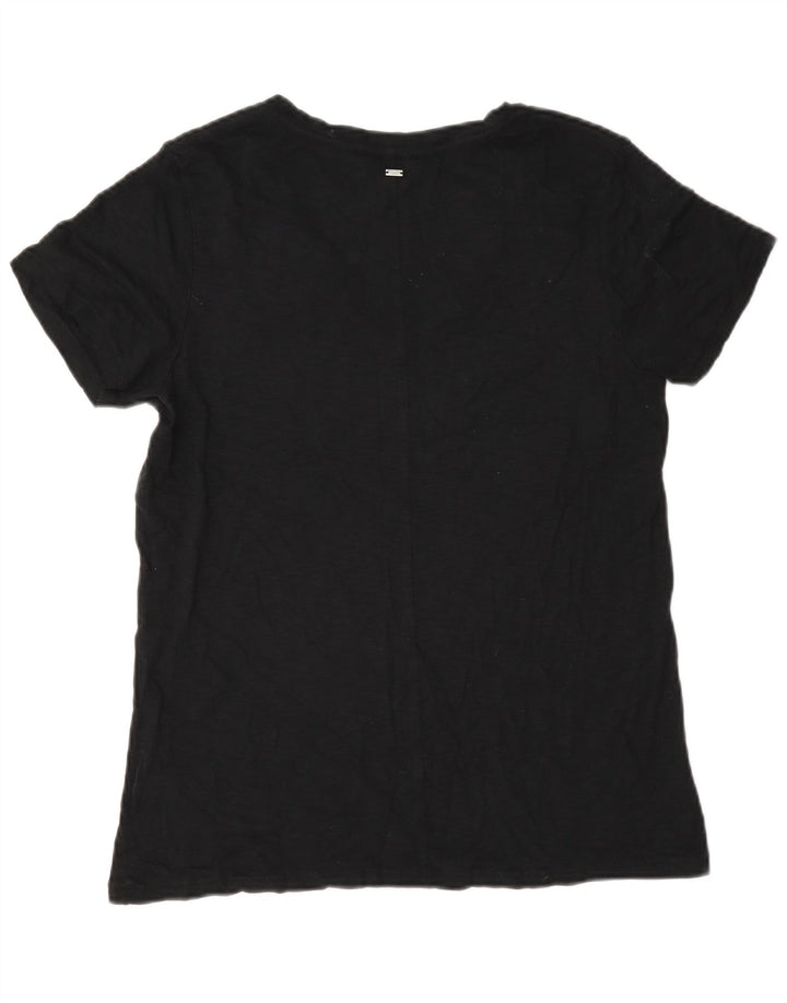 Superdry camiseta feminina oversized top UK 8 pequeno algodão azul marinho