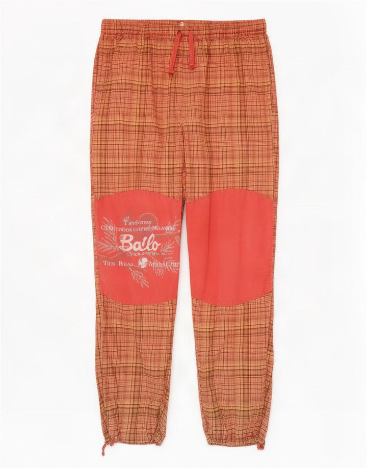 Calça esportiva masculina Bailo com estampa gráfica grande laranja xadrez