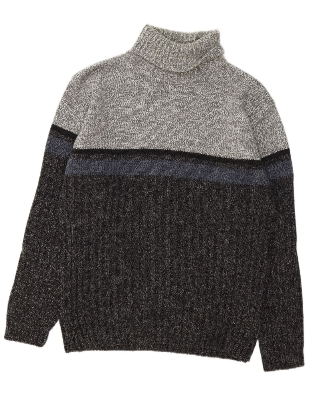 C&A Suéter masculino Canda Roll Neck Jumper grande bloco cinza
