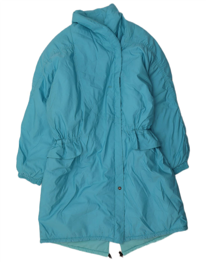 Casaco acolchoado oversized feminino vintage IT 38 XS azul poliamida