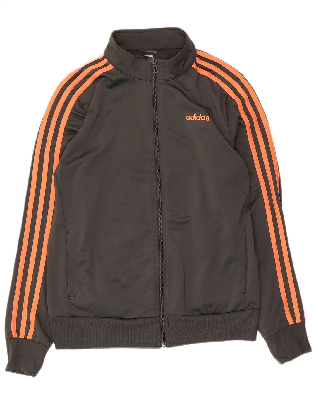 Adidas Womens Tracksuit Top Jacket UK 12/14 Médio Cinza Poliéster