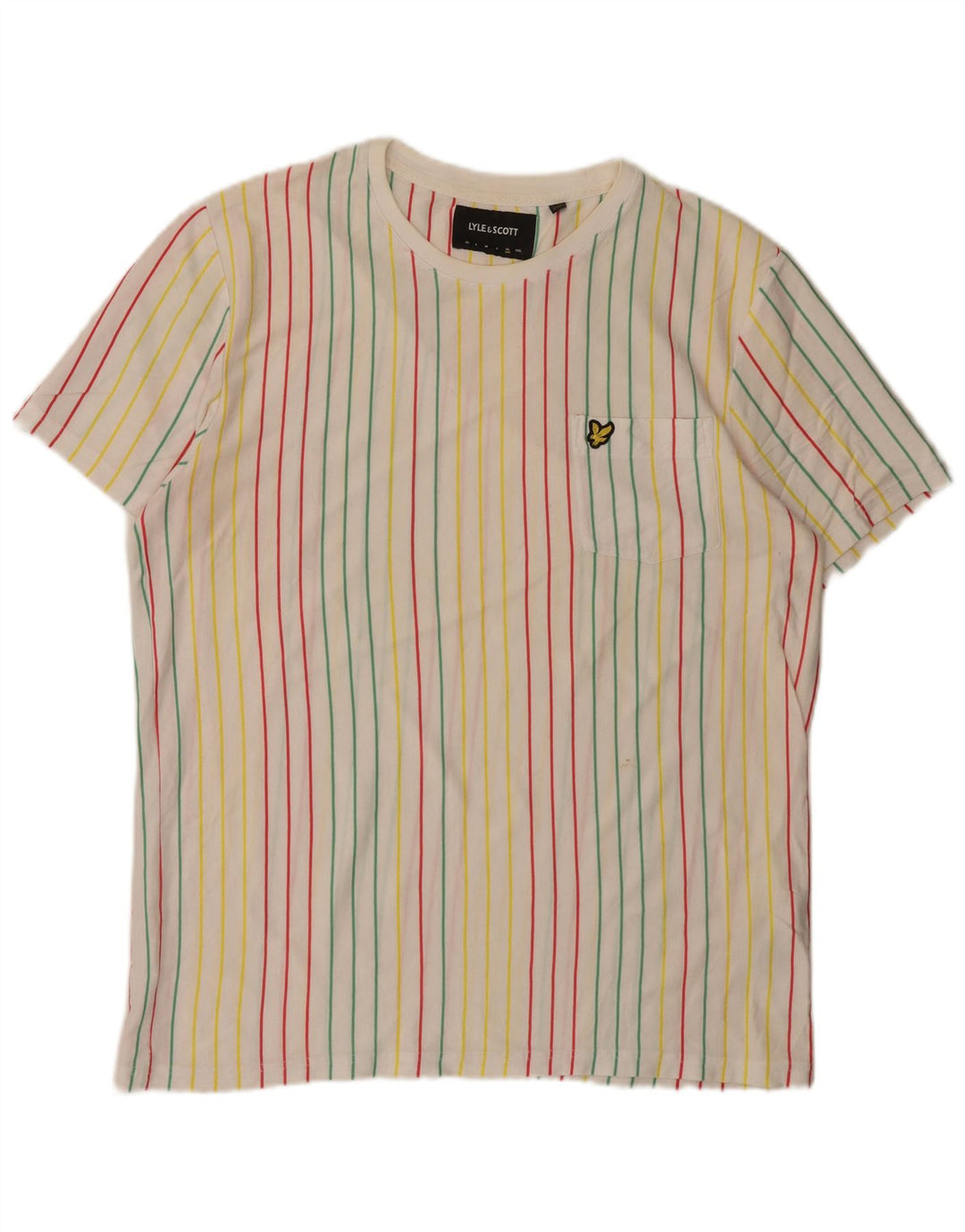 Camiseta masculina Lyle & Scott Top XL de algodão listrado multicolorido