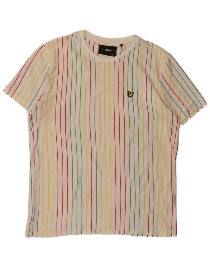 Camiseta masculina Lyle & Scott Top XL de algodão listrado multicolorido