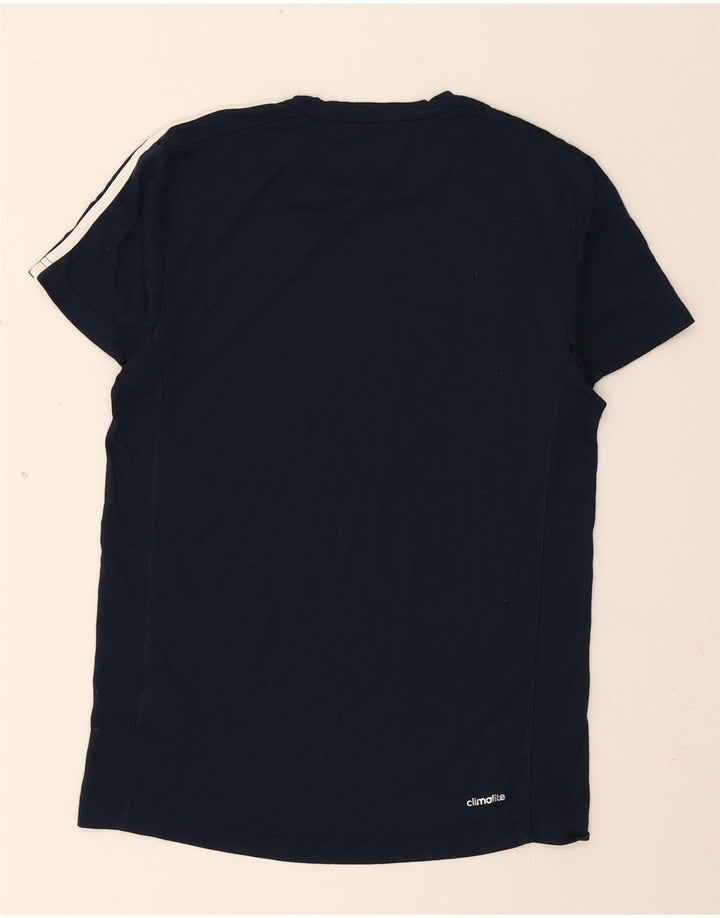 Camiseta masculina Adidas Climalite Top pequeno azul marinho poliéster
