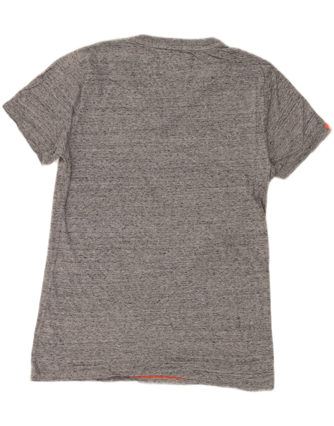 Camiseta masculina SUPERDRY Top cinza médio manchado de algodão
