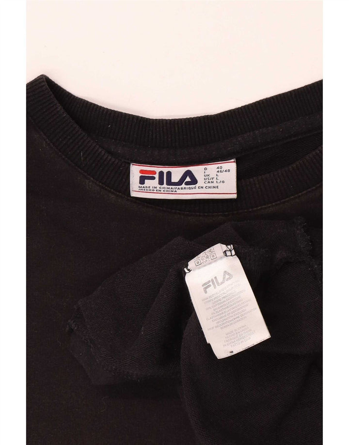 Fila moletom feminino oversized jumper UK 16 grande algodão preto
