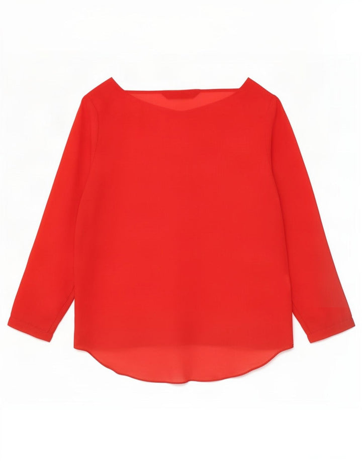 Blusa feminina transparente Zara UK 10 pequena poliéster vermelho