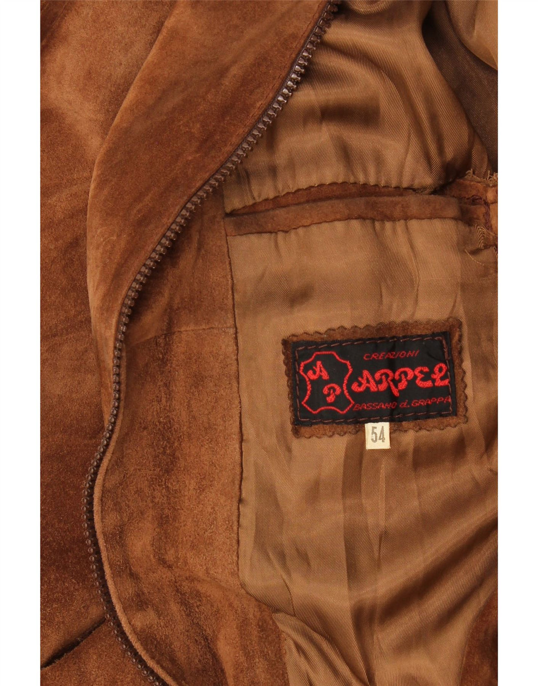 Jaqueta bomber masculina vintage de camurça IT 54 2XL bege