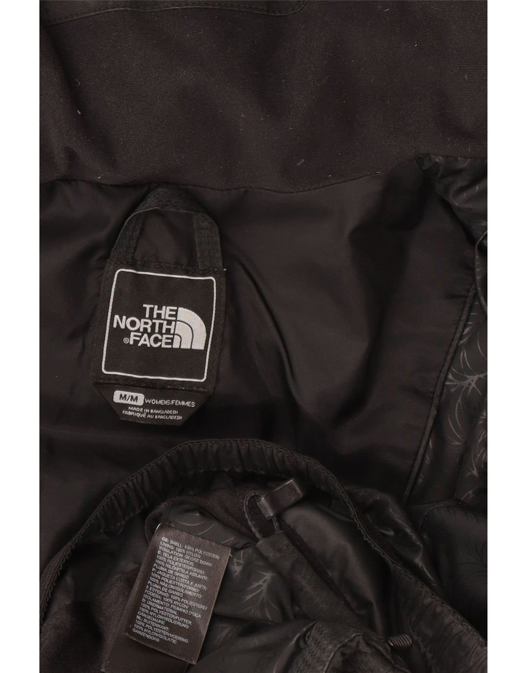 Jaqueta acolchoada com capuz feminina The North Face UK 14 poliéster preto médio