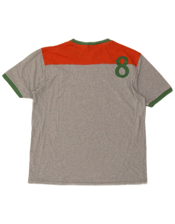 Camiseta masculina Woolrich com estampa gráfica XL cinza colorblock algodão