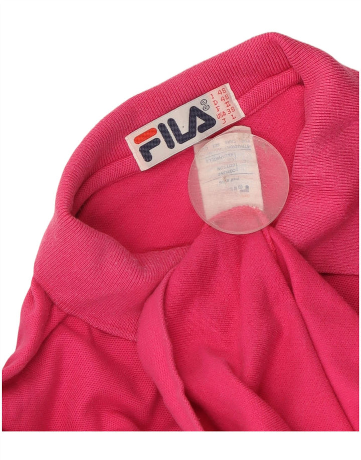 Camisa polo masculina Fila IT 48 algodão rosa médio