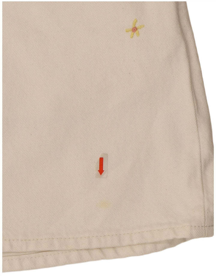 Saia jeans feminina Levi's W27 pequena algodão branco
