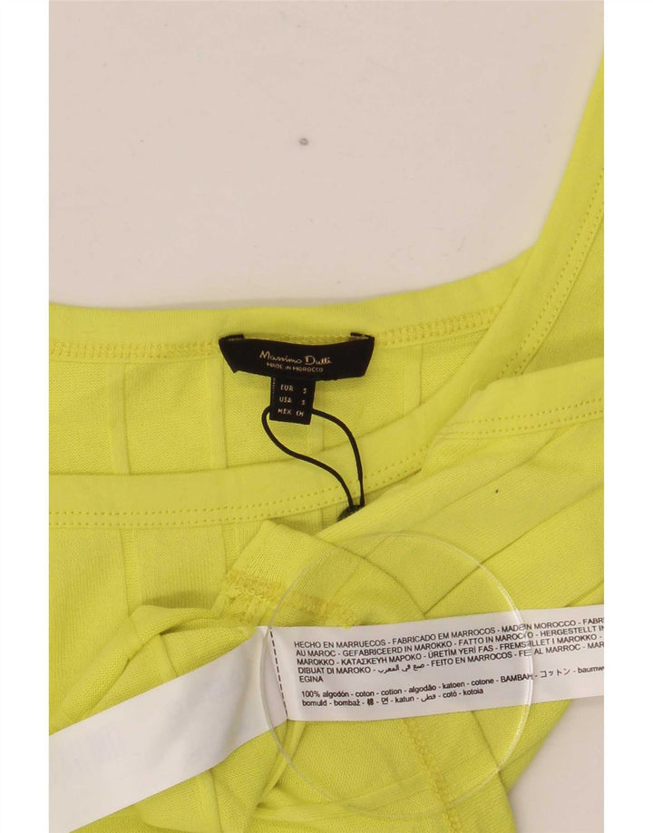 Colete feminino Massimo Dutti UK 8 pequeno algodão amarelo