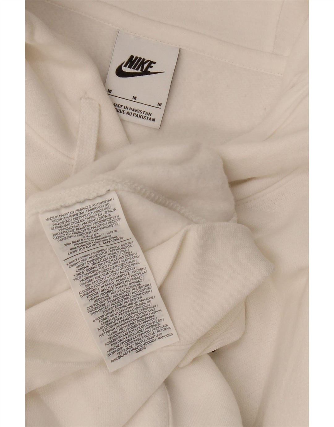 NIKE Mens Graphic Hoodie Jumper Médio Algodão Branco