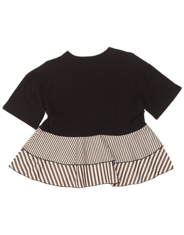 Blusa feminina Zara Top UK 10 pequena listrada preta
