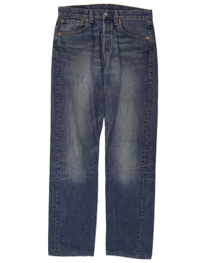 Levi's Masculino 501 Straight Jeans W32 L34 Azul Algodão