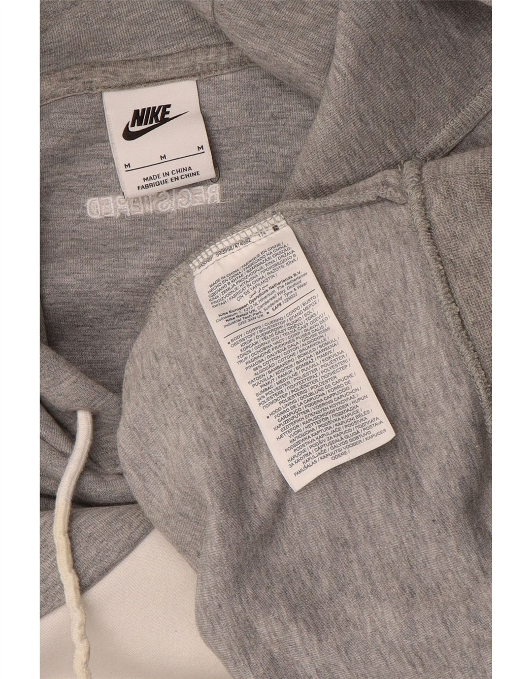 Jumper com capuz gráfico masculino Nike médio cinza algodão