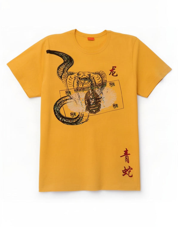 Camiseta gráfica masculina Hugo Boss Top XL amarelo