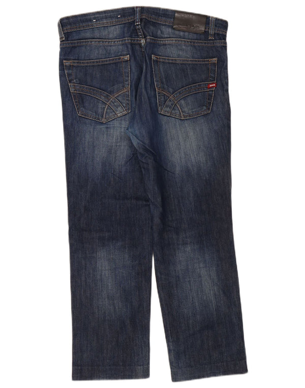 Calça jeans reta cortada masculina Gas W31 L26 algodão azul