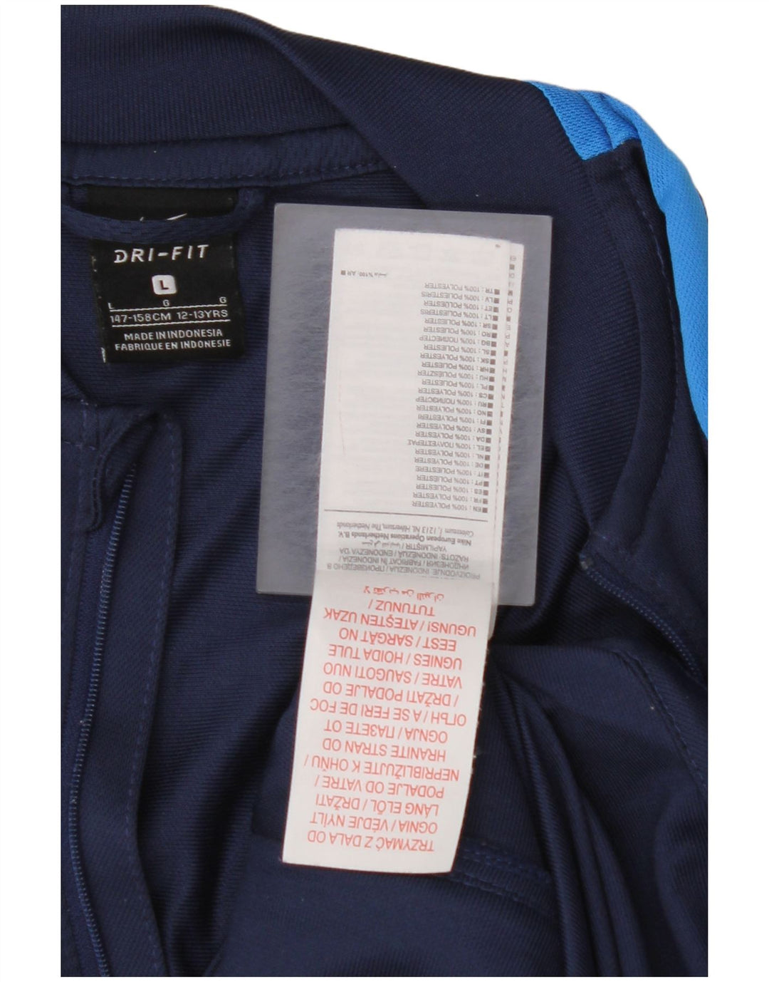 Jaqueta NIKE Boys Dri Fit Tracksuit 12-13 anos grande azul marinho