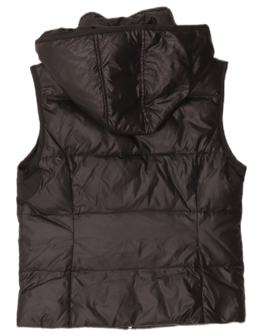 Colete acolchoado com capuz feminino Gas UK 12 médio preto poliamida