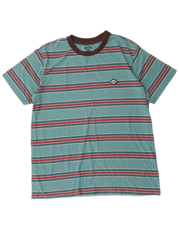 Camiseta masculina Billabong Top XL algodão listrado turquesa