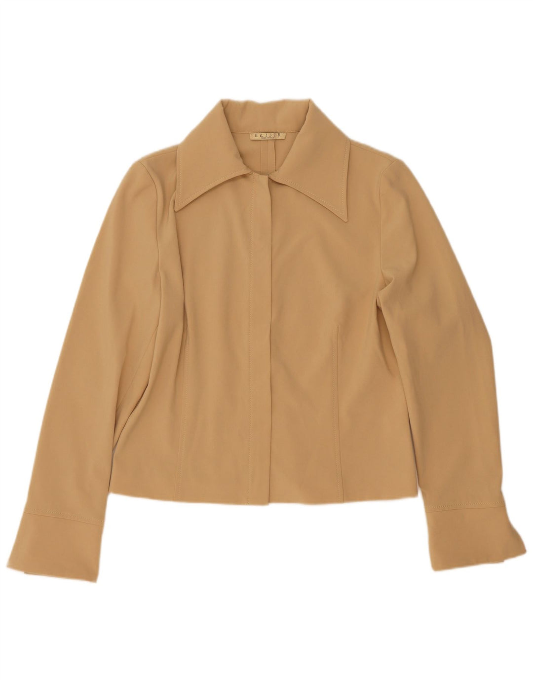 Jaqueta bomber feminina vintage IT 46 grande poliéster bege