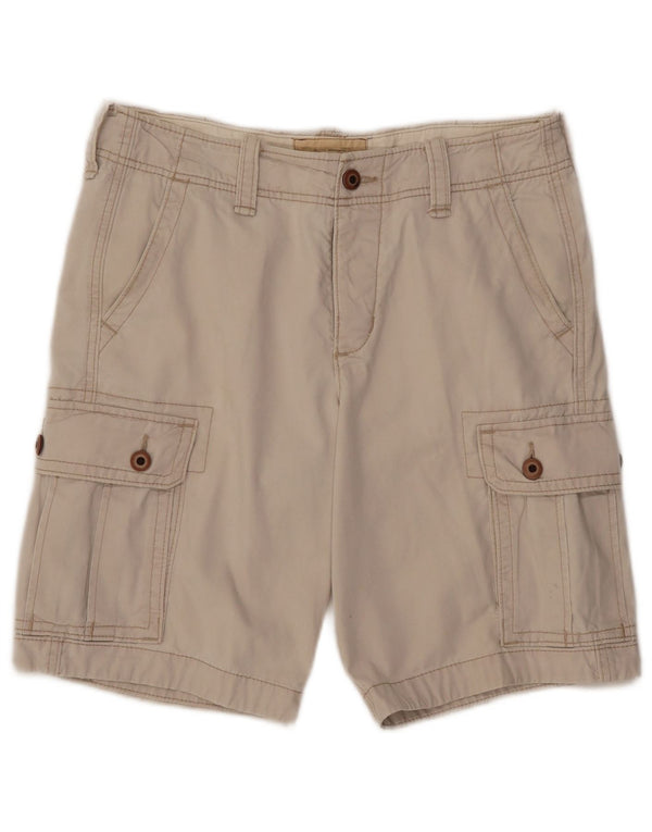 Hollister Mens Cargo Shorts W31 Algodão Bege Médio