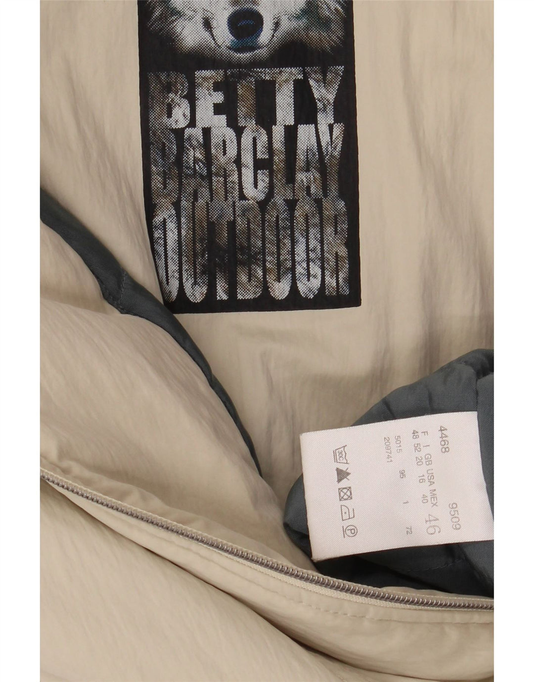 Jaqueta corta-vento feminina BETTY BARCLAY UK 20 2XL poliéster cinza