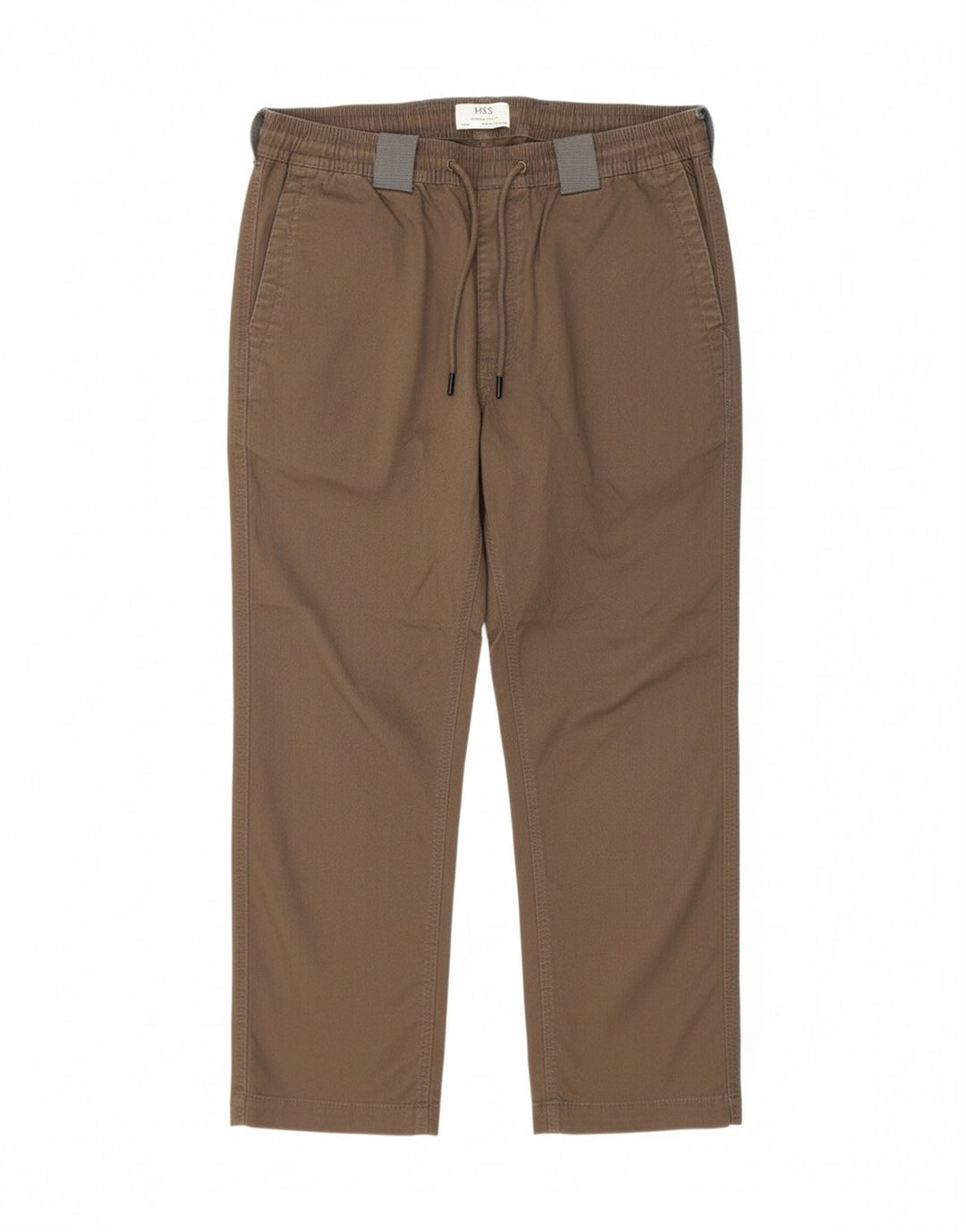 MARKS & SPENCER Mens Straight Chino Trousers Large W36 L28 Khaki Cotton Vintage Marks & Spencer and Second-Hand Marks & Spencer from Messina Hembry 