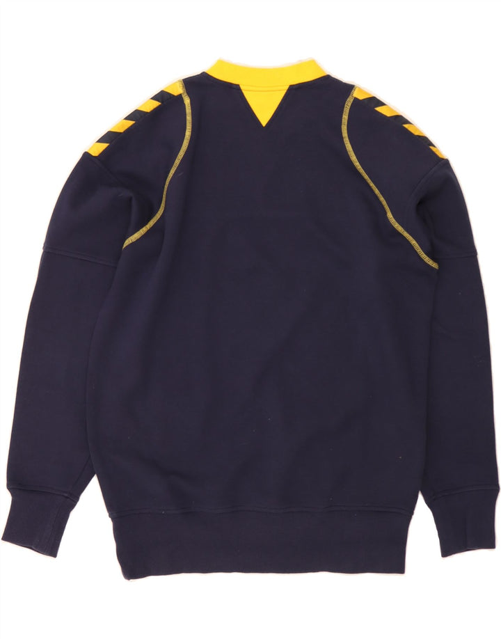 HUMMEL Mens Graphic Sweatshirt Jumper Large Navy Blue Cotton Vintage Hummel and Second-Hand Hummel from Messina Hembry 