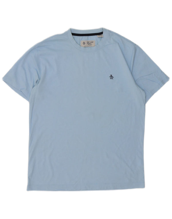 Camiseta masculina Penguin Top médio algodão azul
