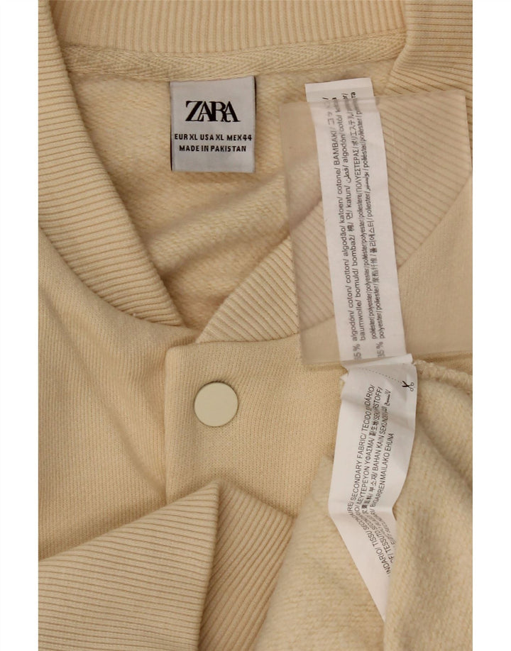 Jaqueta masculina Zara Varsity UK 42 XL algodão bege