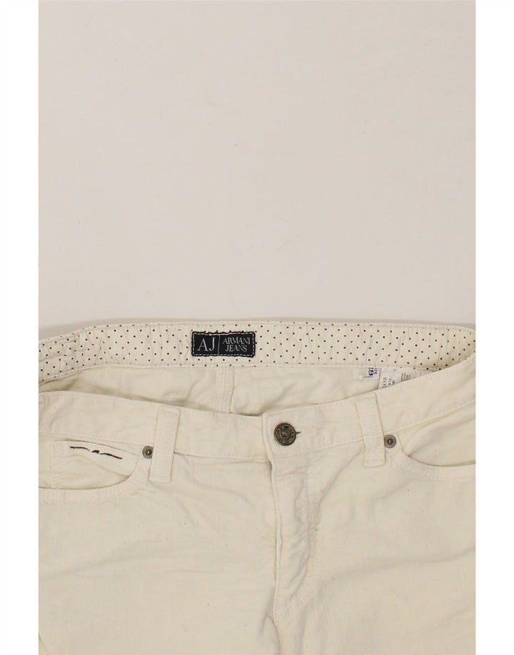 ARMANI Womens Straight Casual Trousers W29 L28  White Cotton Vintage Armani and Second-Hand Armani from Messina Hembry 