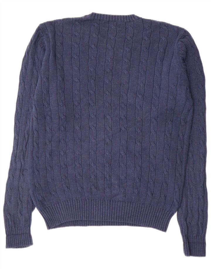 Suéter masculino Marks & Spencer Blue Harbor com gola redonda, azul marinho médio