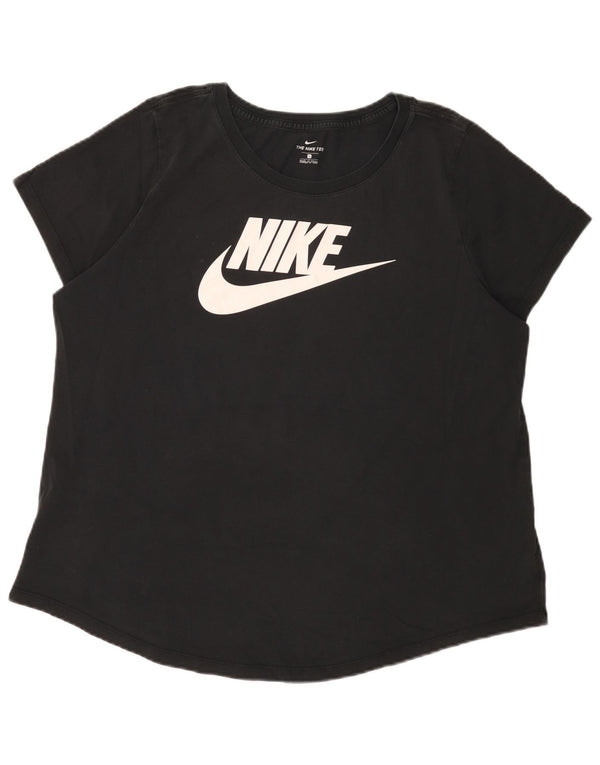 Camiseta Nike feminina gráfica Top UK 18 XL algodão preto