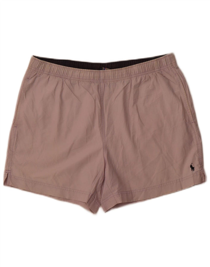 POLO RALPH LAUREN Shorts de natação masculino médio roxo algodão