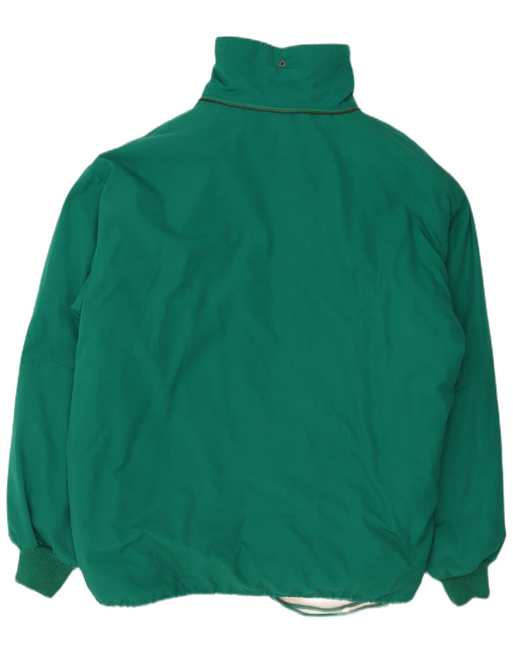 Jaqueta acolchoada masculina vintage UK 42 XL poliéster verde