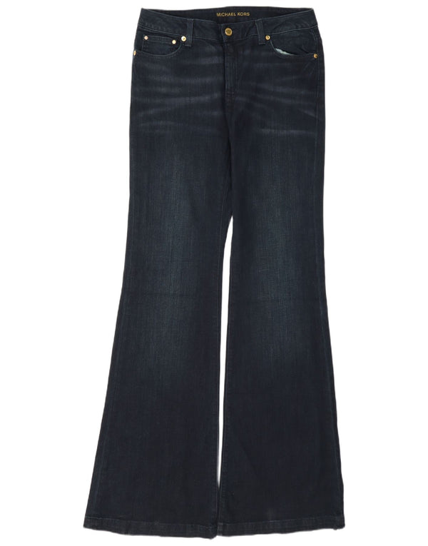 Jeans Michael Kors feminino Selma Flared EUA 8 médio W30 L35 algodão azul marinho