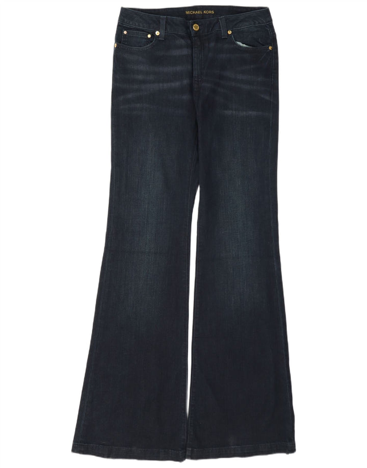 Jeans Michael Kors feminino Selma Flared EUA 8 médio W30 L35 algodão azul marinho