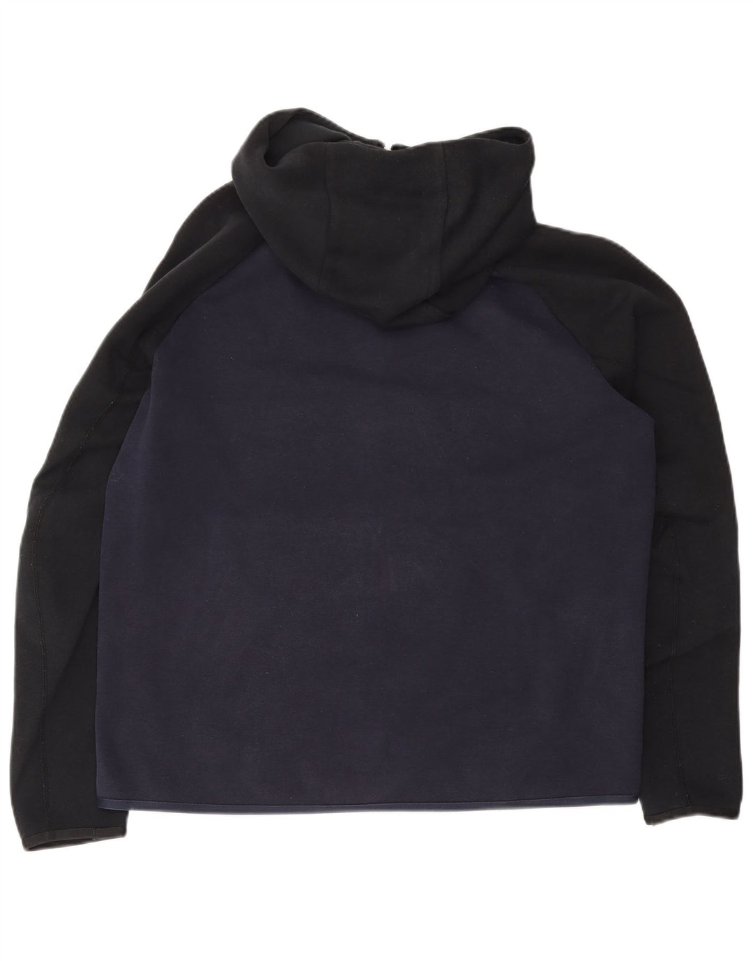 Suéter masculino NIKE com capuz e zíper grande azul marinho de algodão colorido