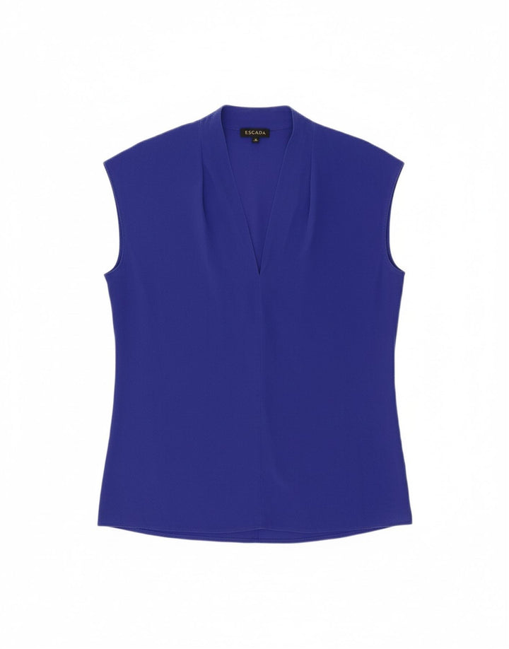 ESCADA Blusa Feminina Oversized Top EU 34 XS Azul Seda