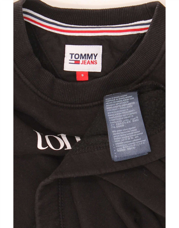 Tommy Hilfiger moletom feminino gráfico oversized jumper Reino Unido 10 pequeno preto