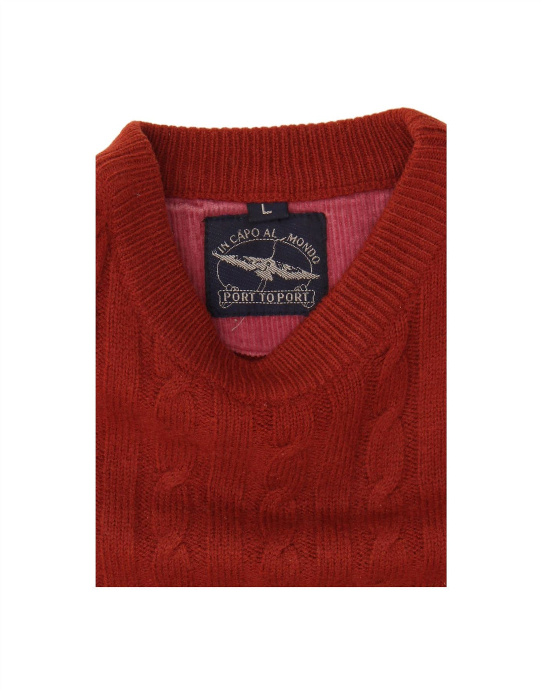 Suéter masculino VINTAGE com gola redonda grande vermelho