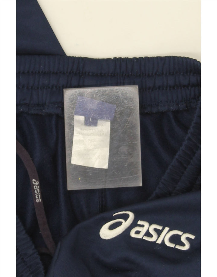 Calça de treino feminina Asics UK 14 grande poliéster azul marinho
