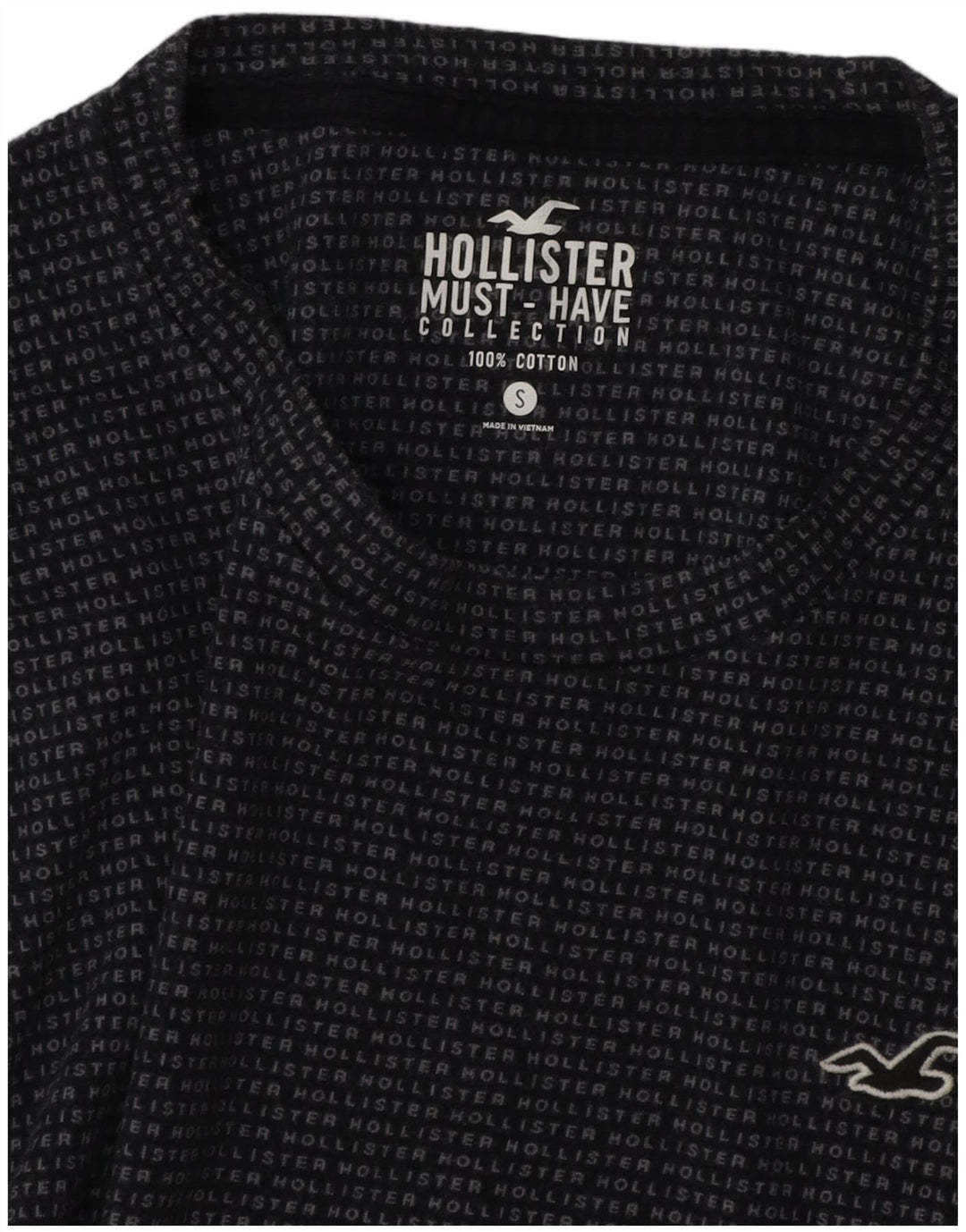 Camiseta masculina Hollister Top pequeno algodão azul marinho