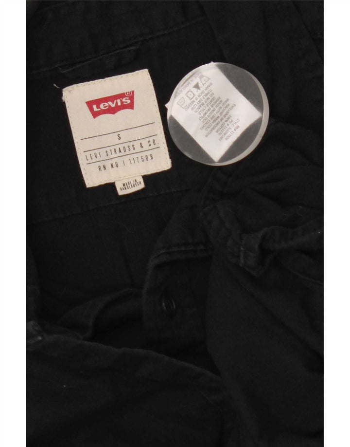 Camisa masculina de manga curta Levi's pequena preta de algodão