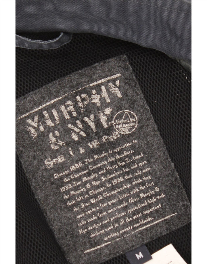 Jaqueta utilitária masculina Murphy & Nye Reino Unido 38 algodão azul marinho médio