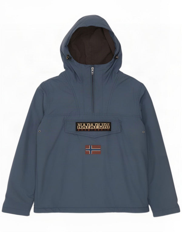 Jaqueta masculina Napapijri Geographic Graphic com capuz Anorak Reino Unido 44 2XL azul