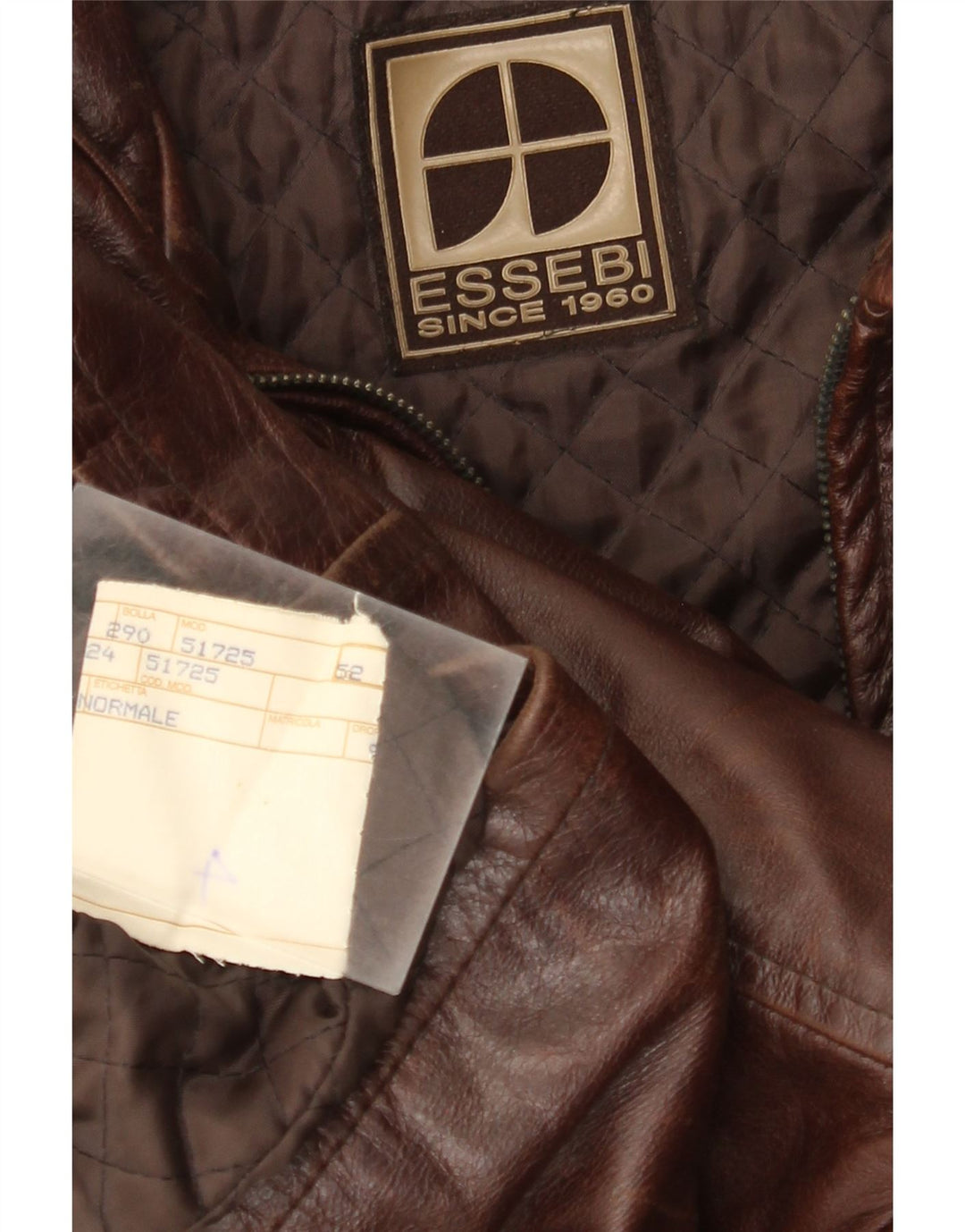 Jaqueta de couro masculina Essebi IT 52 XL couro marrom